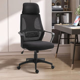 Mesh Back Office Chair w/ Adjustable Height Padded Headrest Black Vinsetto