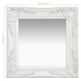 Wall Mirror Baroque Style 40x40 cm White