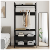 Wardrobe with Drawers Black 89x39x184.5 cm Engineered Wood