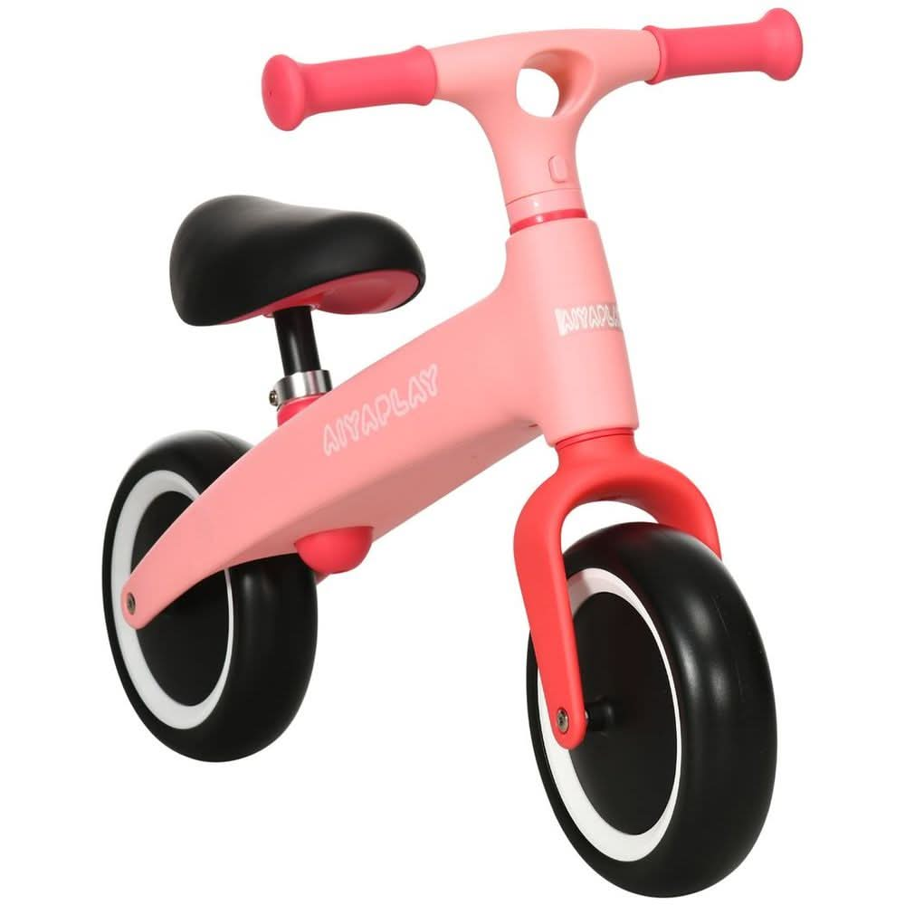 Baby Balance Bike, Children Bike Adjustable Seat, Wide Wheels - Pink