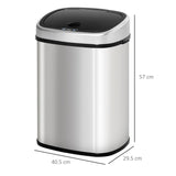 Sensor Dustbin Touchless Automatic Bin Mirror Stainless Steel 48L