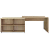 Corner Desk 4 Shelves Oak