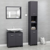 3 Piece Bathroom Furniture Set Smoked Oak Engineered Wood