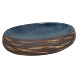 Countertop Basin Brown and Blue Oval 59x40x15 cm Ceramic