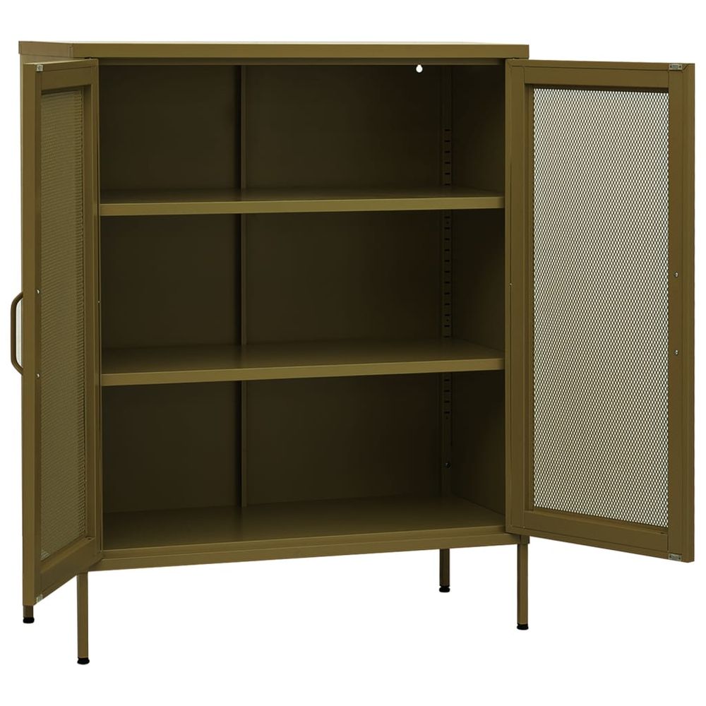 Storage Cabinet Olive Green 80x35x101.5 cm Steel