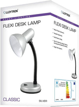 Lloytron 35W Classic Flexi Desk Lamp - Silver