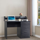 Particleboard Paste Triamine Desktop Storage Layer Three Drawers Computer Desk Black Wood Grain