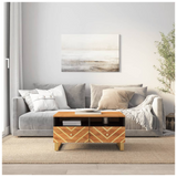 Coffee Table Brown and Black 80x54x40 cm Solid Wood Mango