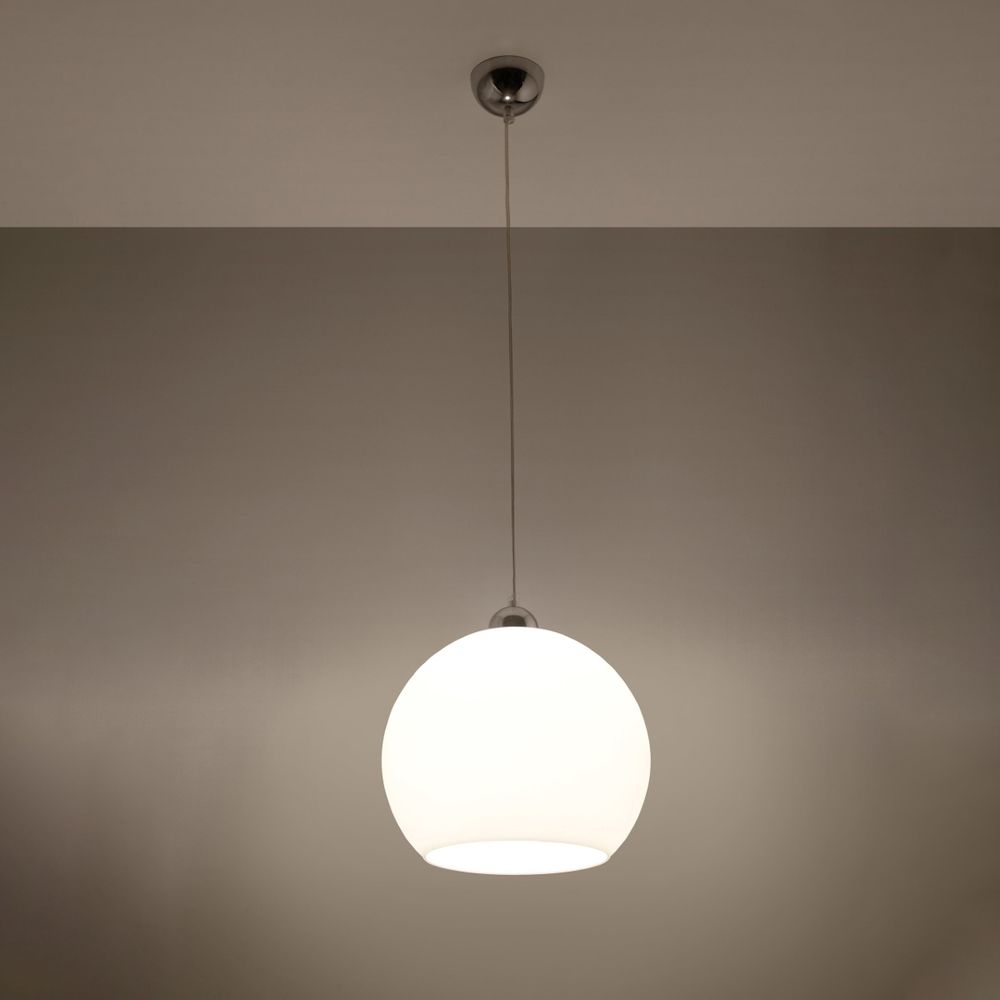 Pendant lamp steel, glass Ball minimalistic Design E27