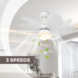 Mounting Reversible Ceiling Fan with Light, Pull-chain Switch, White