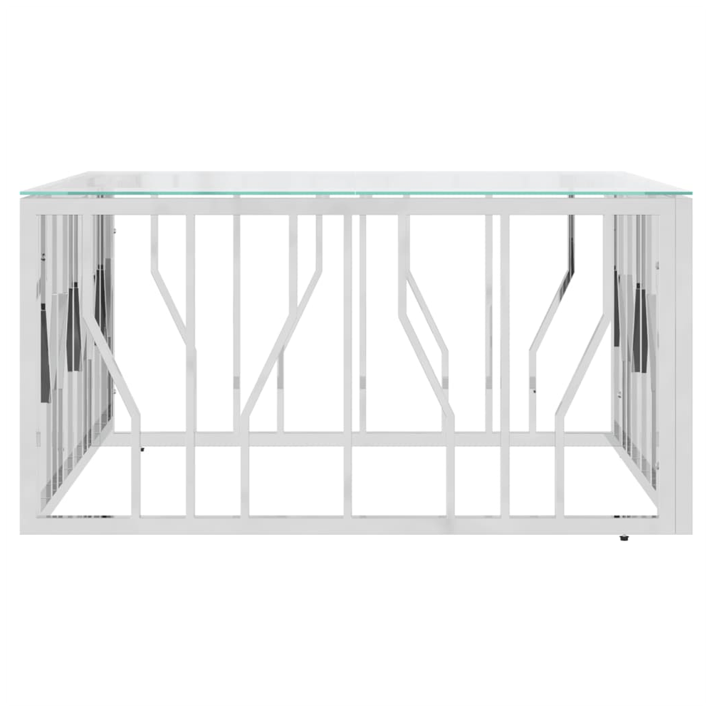 Coffee Table 80x80x40 cm Stainless Steel and Glass