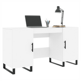 Desk White 140x50x75 cm Engineered Wood