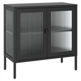 Sideboard Black 70x35x70 cm Glass and Steel