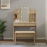 Dressing Table Set with LED Grey Sonoma Engineered Wood