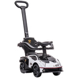 Lamborghini 2 in 1 Baby Ride on Push Car Toddler Push Along Car, White