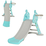 2 in 1 Kids Slide with Basketball Hoop 18 months -4 Years Old Deer Blue