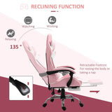 Racing Gaming Chair w/ Lumbar Support, Home Office Desk Gamer Recliner, Pink