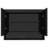 Bathroom Mirror Cabinet 80x15x60 cm MDF Shining Black