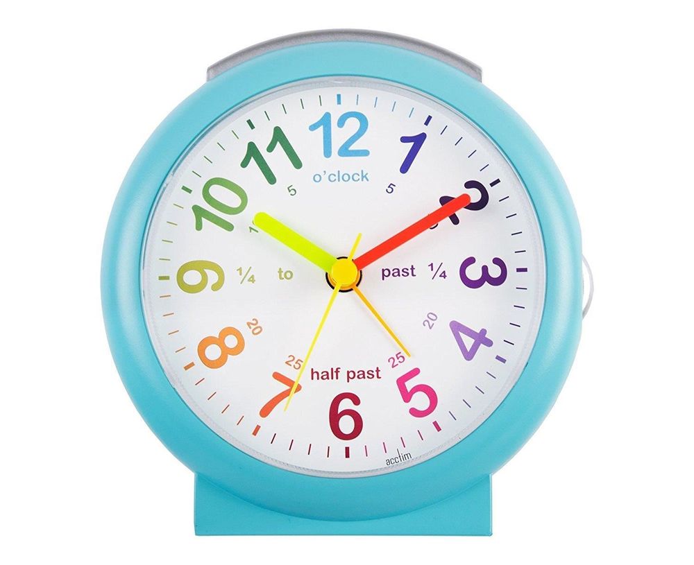 Acctim LULU 2 Children's Time Teaching Bold Sweep Seconds Alarm Clock BLUE 15219