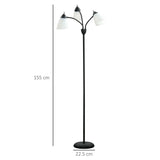 Arc Tree Floor Lamp 3 Adjustable Rotating Lights, with Steel Frame, 155cm, Black