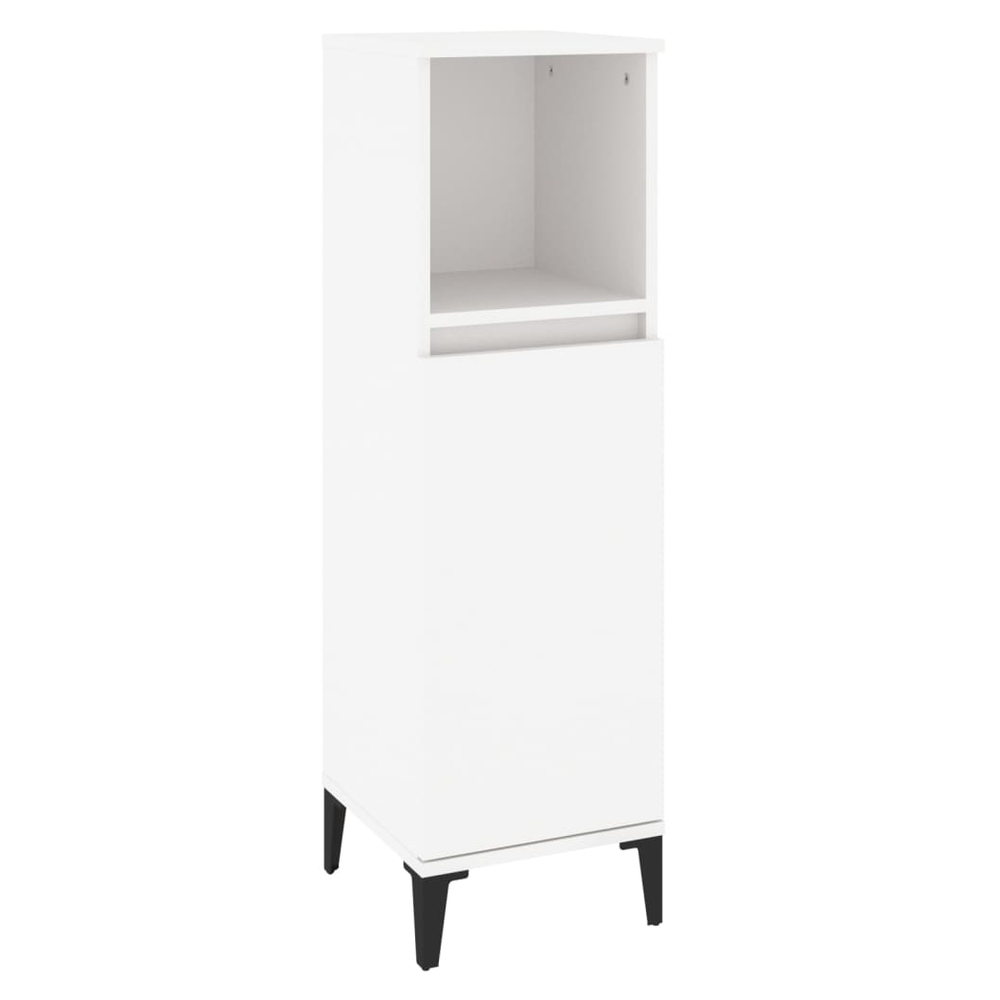 Bathroom Cabinet White 30x30x100 cm Engineered Wood