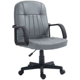 PU Leather Office Chair Swivel Home Mid-Back Computer Desk Chair, Grey