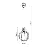 Pendant lamp wood Arancia Scandinavian Design E27