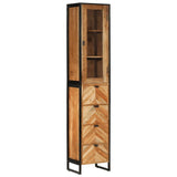 Bathroom Cabinet 40x27x190 cm Iron and Solid Wood Acacia