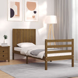 Bed Frame with Headboard White 3FT Single Solid Wood