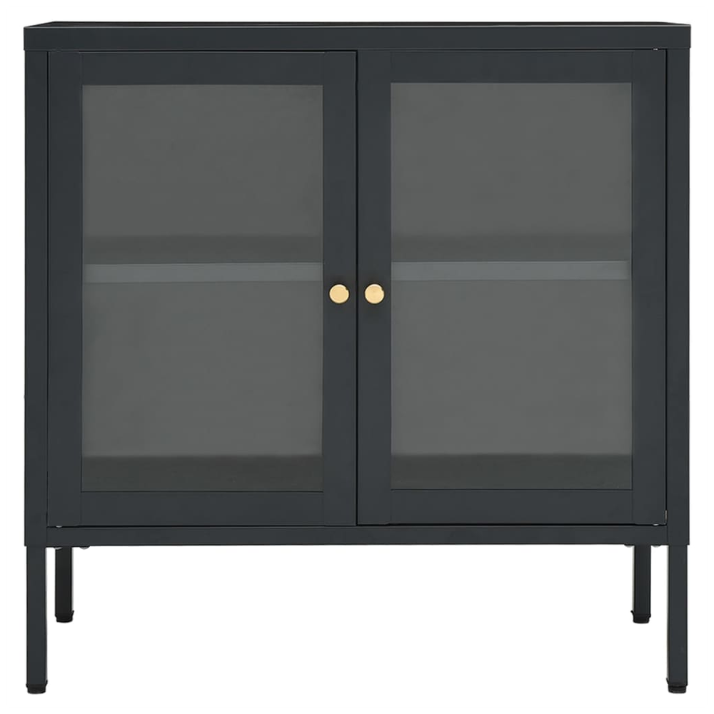 Sideboard Anthracite 70x35x70 cm Steel and Glass