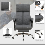 Vinsetto PU Leather Vibration Massage Office Chair with Heat, Footrest, Grey