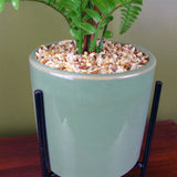 40cm Artificial Fern Plant with Ceramic Planter & Stand