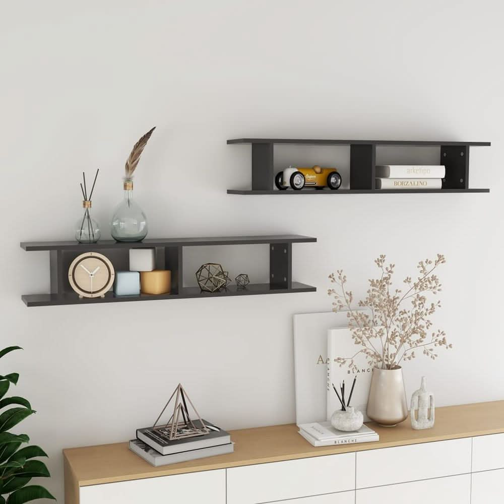 Wall Shelves 2 pcs White 75x18x20 cm Engineered Wood