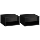 Floating Bedside Table Set of 2 Wall Mounted Nightstand W/ Drawer Black