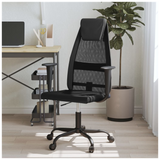 Office Chair Black Mesh Fabric and Faux Leather