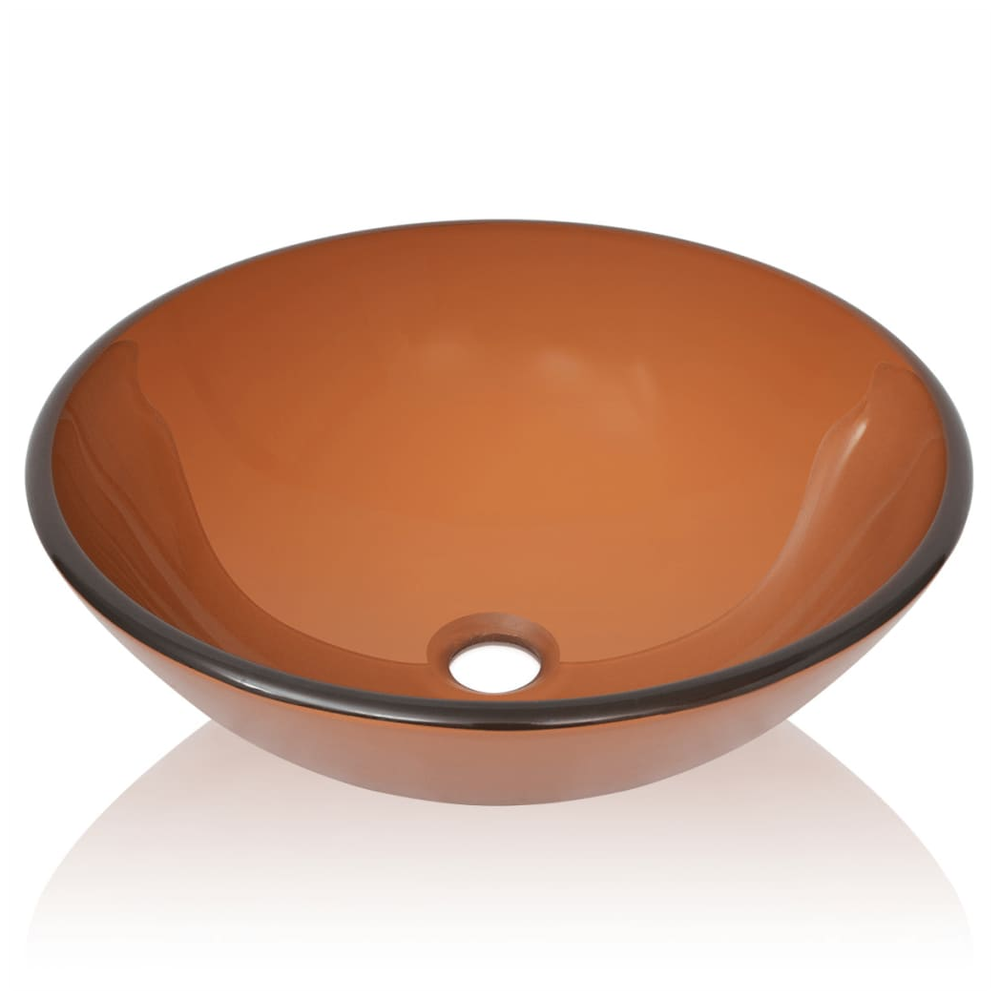 Basin Tempered Glass 42 cm Brown