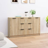 Sideboards 2 pcs Black 60x30x70 cm Engineered Wood