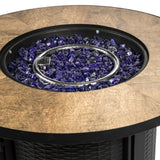 Outdoor Garden Round Gas Fire Pit Table Heater, Lava Rocks & Cover