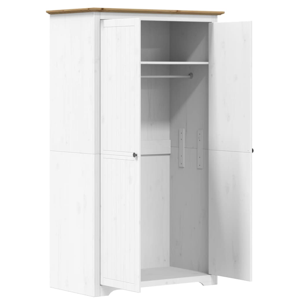 Wardrobe BODO White and Brown 101x52x176.5 cm Solid Wood Pine