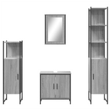 4 Piece Bathroom Furniture Set Grey Sonoma Engineered Wood