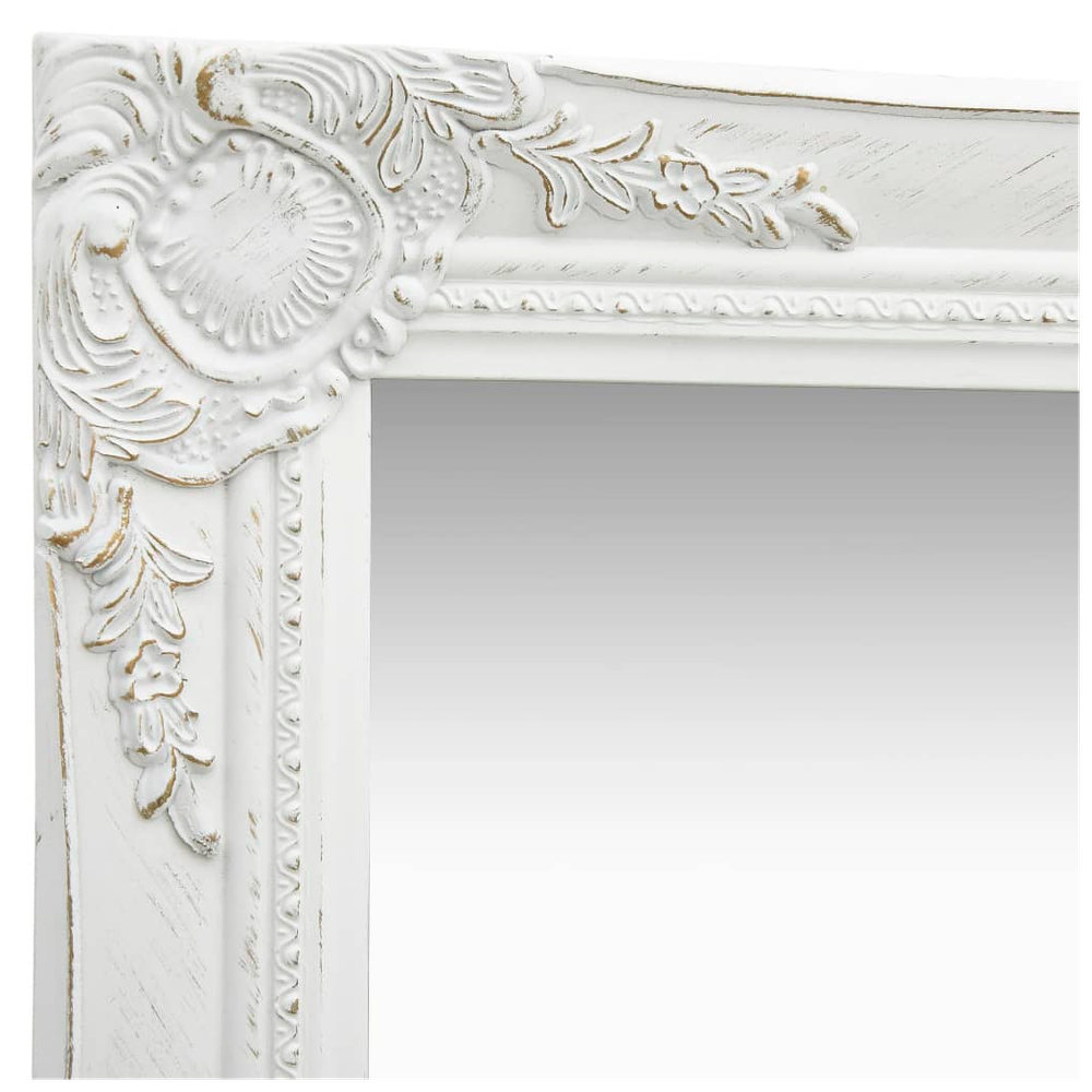 Wall Mirror Baroque Style 40x40 cm White