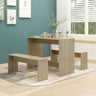 3 Piece Dining Set Smoked Oak Engineered Wood