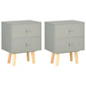 Bedside Cabinets 2 pcs White 40x30x50 cm Solid Pinewood