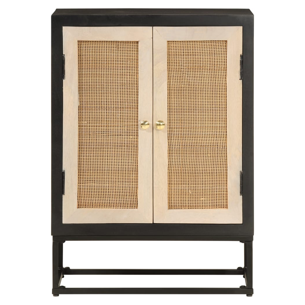 Sideboard Black 55x30x76 cm Solid Wood Mango and Iron