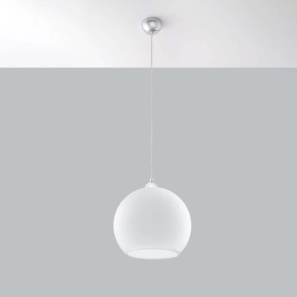 Pendant lamp steel, glass Ball minimalistic Design E27