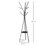 180cm Free Standing Coat Rack Metal Shelf Holder Stand Display Clothes Hat