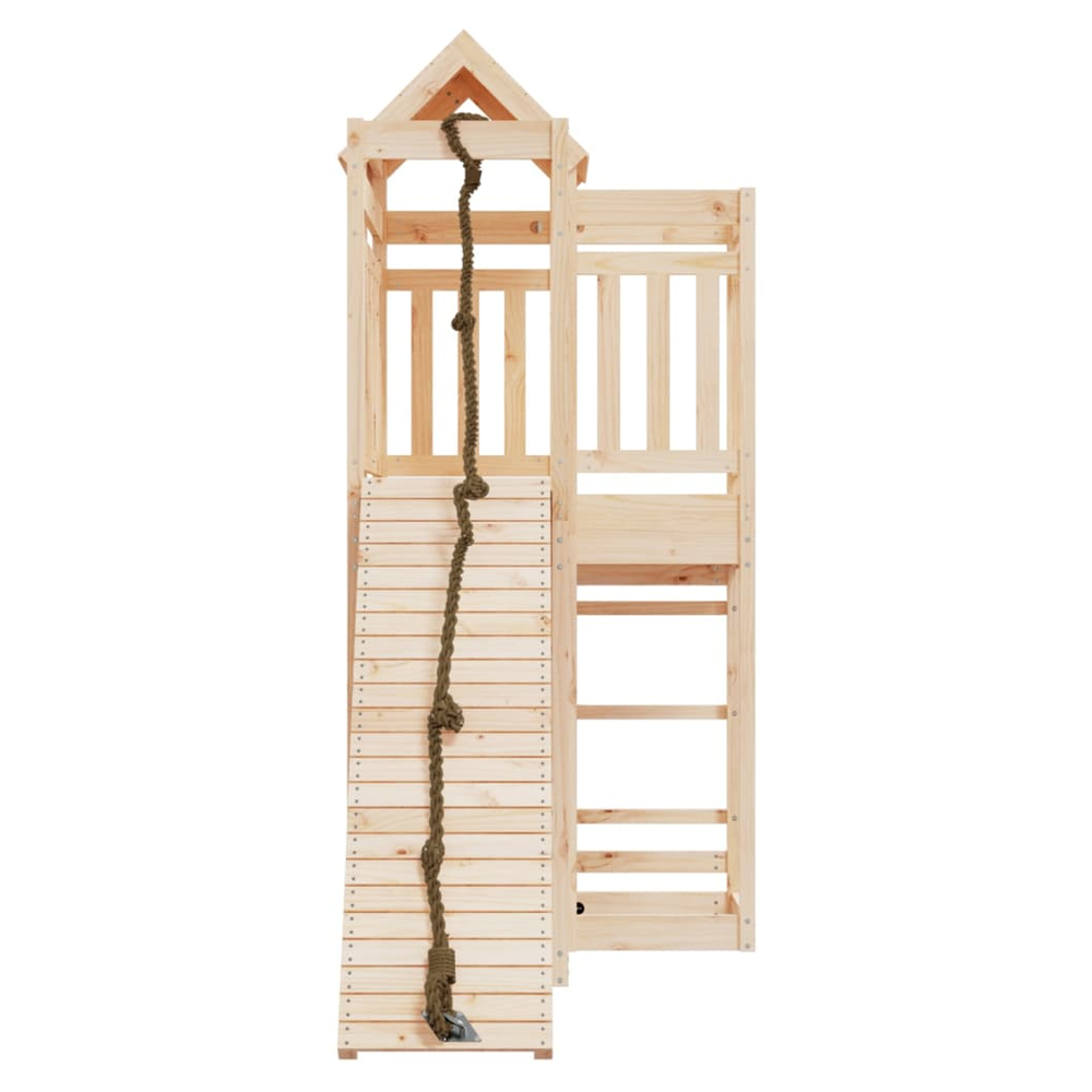 Playhouse with Climbing Wall Solid Wood Pine