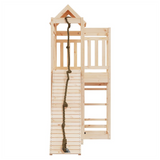 Playhouse with Climbing Wall Solid Wood Pine