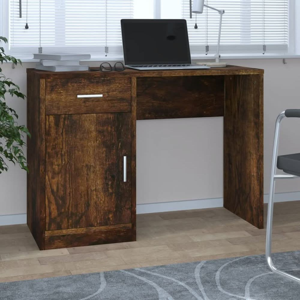 Desk with Drawer and Cabinet White 100x40x73 cm