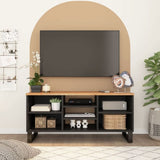 TV Cabinet 100x33x46 cm Solid Wood Mango&Engineered Wood